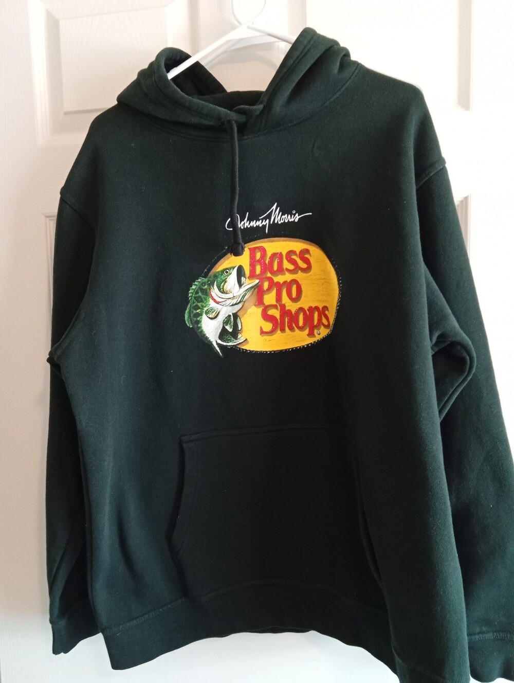 Bass Pro Shops Dark Green Crewneck Hoodie with Yellow Logo